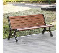 Baodiale Banc de Parc extérieur avec Dossier, Banc en Bois et Plastique, pour Cour extérieure et sièges commerciaux avec Cadre en Aluminium moulé - Anticorrosion