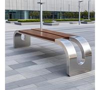 Baodiale Banc de Patio Art déco en Acier Inoxydable, Long Banc, Chaise de Parc, siège de Loisirs de Jardin extérieur, Chaise de rangée d'affaires