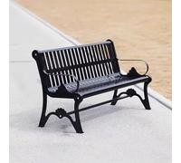 Baodiale Banc d'extérieur avec accoudoirs et Dossier incurvés, Banc de Jardin en métal Robuste pour Porche, Parc, Cour et arrière-Cour