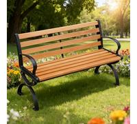 Baodiale Banc d'extérieur avec Dossier, Banc de Salle à Manger de Patio avec Assise à Lattes, bancs rustiques en Bois à 2 Places pour entrée, Jardin, arrière-Cour, terrasse