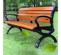 Baodiale Banc d'extérieur avec Structure en Aluminium moulé - Banc de Jardin Robuste avec Dossier, Assise à Lattes pour terrasse, Parc, Cour et Porche