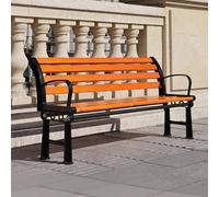 Baodiale Banc d'extérieur en Aluminium moulé, Banc de Parc en Bois Massif, Cadre en métal antirouille pour Le Camping, l'arrière-Cour et Les espaces publics