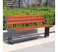 Baodiale Banc d'extérieur en Bois Massif Banc de Jardin Confortable et résistant aux intempéries avec Structure en Acier galvanisé pour véranda, terrasse et Patio extérieurs