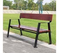 Baodiale Banc d'extérieur en métal galvanisé, Banc en Bois Massif pour 2 à 3 Personnes, pour terrasse, Parc et Jardin.