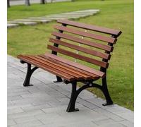 Baodiale Banc extérieur Banc de Jardin en métal pour Porche Avant, bancs de Patio en Bois avec Dossier en Fonte de Fonte