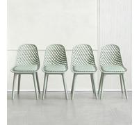 Baodiale Chaise de Salle à Manger de Style Moderne, Chaise Longue en Plastique de Style Mid-Century Modern for Cuisine, Salle à Manger, Chambre, Salon, Ensemble de 4 chaises d'appoint(Light Green)