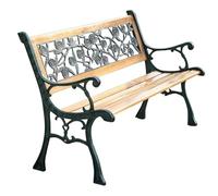 Baodiale Chaise Longue extérieure Tous Les Temps, Banc de Patio en Bois Massif de 2 à 3 Personnes avec Cadre en métal, Banc de Jardin pour Jardin, Porche et Parc