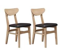 Baodiale Ensemble de 2 chaises de Salle à Manger rembourrées, chaises d'appoint Modernes en Cuir PU for Salle à Manger et Cuisine, avec Assise rembourrée et Pieds en Bois, for Restaurant/café(Black)