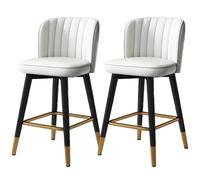 Baodiale Ensemble de 2 tabourets de Bar avec Pieds Robustes, tabourets de Bar de Style campagnard en Similicuir, Hauteur comptoir, for Cuisine, Salle à Manger, îlot Central