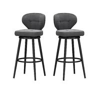 Baodiale Ensemble de 2 tabourets de Bar d'extérieur, Hauteur comptoir, avec Dossier et Repose-Pieds, rembourrés et pivotants, pour pub, Cuisine et café.
