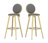 Baodiale Ensemble de 2 tabourets de Bar Hauts, revêtus de Similicuir, avec Dossier et Repose-Pieds, pour îlot de Cuisine ou Bistro. Montage Facile.