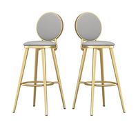 Baodiale Ensemble de 2 tabourets de Bar Hauts, revêtus de Similicuir, avec Dossier et Repose-Pieds, pour îlot de Cuisine ou Bistro. Montage Facile.