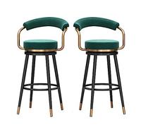 Baodiale Ensemble de 2 tabourets de Bar pivotants à 360° avec Repose-Pieds, en Velours, pour Cuisine, Bar ou Salle à Manger.