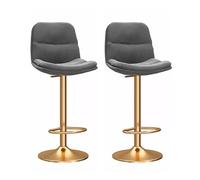 Baodiale Ensemble de 2 tabourets de Bar pivotants en Velours, réglables en Hauteur et rembourrés, avec Dossier, pour îlot de Cuisine, Salle à Manger ou café.