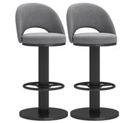 Baodiale Ensemble de 2 tabourets de Bar pivotants et réglables en Velours avec Repose-Pieds, Hauteur comptoir, for îlot Central, Cuisine ou Salle à Manger.