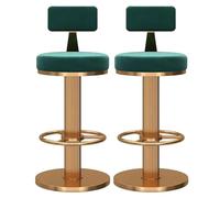 Baodiale Ensemble de 2 tabourets de Bar pivotants réglables, revêtus de Velours, avec Dossier et Repose-Pieds, for îlot de Cuisine ou Salle à Manger.(Green,45-60cm)