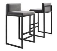 Baodiale Ensemble de 2 tabourets de Bar rembourrés à Hauteur de comptoir, tabourets de Bar de Cuisine en Velours, chaises de Bar à Dossier Bas pour îlot, pub, Style Industriel