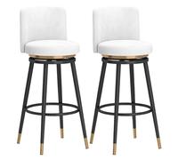 Baodiale Ensemble de 2 tabourets de Bar Ronds à Assise en Velours Noir, chaises de Bar for Cuisine, Salle à Manger ou îlot de Cuisine.