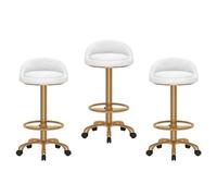 Baodiale Ensemble de 3 tabourets de Bar en Velours, Hauteur comptoir, pivotants à 360°, avec Dossier et Repose-Pieds. Confortables et rembourrés, Ils sont Parfaits pour Un Bar, Une Cuisine ou Une