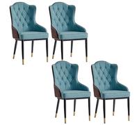Baodiale Ensemble de 4 chaises de Salle à Manger capitonnées avec Pieds en métal, idéales for la Cuisine, Le Salon ou Un Restaurant.(Blue1)