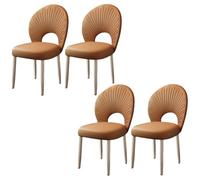 Baodiale Ensemble de 4 chaises de Salle à Manger, chaises de réception Modernes en Similicuir avec Dossier Haut et Pieds en Acier au Carbone for Salon et Salle à Manger(Orange,2)