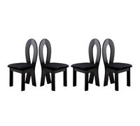 Baodiale Ensemble de 4 chaises de Salle à Manger en Bois avec revêtement en Cuir et Structure Robuste for Un Confort Optimal dans la Salle à Manger, la Cuisine ou Le Restaurant.(Black1)