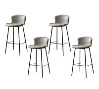 Baodiale Ensemble de 4 tabourets de Bar/chaises de Petit-déjeuner en Similicuir avec Dossier et Repose-Pieds, Structure Robuste en Acier.