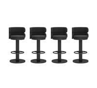 Baodiale Ensemble de 4 tabourets de Bar Confortables en Velours, Hauteur comptoir, avec Pieds en métal et Repose-Pieds. Tabourets de Bar rembourrés et réglables pour Bar, Cuisine ou Salle à Manger.