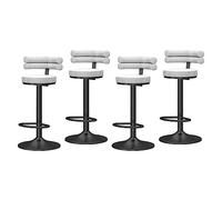 Baodiale Ensemble de 4 tabourets de Bar en Velours pivotants à 360° avec Dossier et Repose-Pieds, Hauteur réglable, pour îlot de Cuisine ou Salle à Manger.