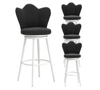 Baodiale Ensemble de 4 tabourets de Bar ergonomiques pivotants à 360 °, tabourets de Bar Hauts Confortables en Velours avec Dossier Papillon