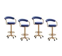 Baodiale Ensemble de 4 tabourets de Bar pivotants à 360° en Velours, Hauteur réglable, avec Repose-Pieds et Dossier. Confortables, Ils sont Parfaits pour Un îlot de Cuisine ou Un Bistro.