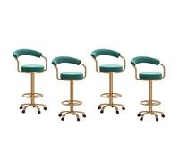 Baodiale Ensemble de 4 tabourets de Bar pivotants à 360° en Velours, Hauteur réglable, avec Repose-Pieds et Dossier. Confortables, Ils sont Parfaits pour Un îlot de Cuisine ou Un Bistro.