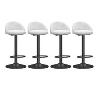 Baodiale Ensemble de 4 tabourets de Bar pivotants à 360°, réglables en Hauteur avec Dossier, en Velours, avec Repose-Pieds et Base Robuste for îlot de Cuisine.
