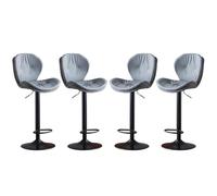 Baodiale Ensemble de 4 tabourets de Bar pivotants à Hauteur de comptoir réglable, revêtus de Similicuir, avec Base Ronde en métal et Repose-Pieds.