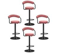Baodiale Ensemble de 4 tabourets de Bar pivotants, Tabouret de Bar en Velours avec Dossier, Pieds en métal et Repose-Pieds, tabourets de comptoir for îlot de Cuisine, pub