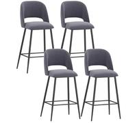 Baodiale Ensemble de 4 tabourets de Bar, revêtus de Velours, avec Dossier, Repose-Pieds et Pieds en métal. Tabourets de Bar for la Cuisine, Le comptoir, Le Coin Repas ou Le Bar.