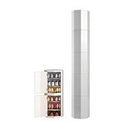 Baodiale Étagère à Chaussures rotative Verticale - Tour de Rangement Ronde Portable avec Porte pour entrée, Couloir et Chambre - Armoire à Chaussures Peu encombrante pour Un accès Facile