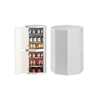 Baodiale Étagère à Chaussures Verticale rotative - Tour de Rangement Portable de 35 cm avec Portes rotatives pour Chambre et Couloir - Gain de Place pour Chaussures et Chaussures