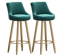 Baodiale Lot de 2 tabourets de Bar à Hauteur de comptoir en Velours Respirant, chaises de Cuisine avec dossiers rembourrés et Pieds en Fer forgé, tabourets Hauts légers