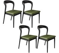 Baodiale Lot de 4 chaises de Salle à Manger rembourrées en Similicuir et Bois Massif - Ensemble Confortable for la Maison, Le Hall d'entrée d'un Bureau ou Un Restaurant(Green2)