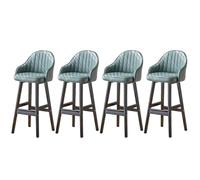 Baodiale Lot de 4 tabourets de Bar à Hauteur de comptoir rembourrés, tabourets de comptoir de Cuisine en Tissu technologique avec Dossier et Pieds en Bois Massif for îlot de Cuisine, Bar à Domicile