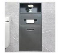 Baodiale Niche Murale de Douche en Acier Inoxydable encastrée avec Porte-shampoing et Produits de Toilette intégré, étagère de Rangement pour Salle de Bain, Grise, 30 x 66 x 14 cm