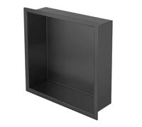 Baodiale Niche Murale de Douche en Acier Inoxydable encastrée, étagère Simple Couche Noir Mat pour l'organisation de la Salle de Bain et de la Chambre