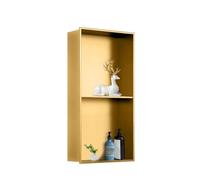 Baodiale Niche Murale de Douche en Acier Inoxydable, Niche de Douche encastrée à Double Niveau, étagère de Rangement pour Salle de Bain à Installation apparente.