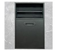 Baodiale Niche Murale de Douche encastrée en Acier Inoxydable avec étagère de Rangement intégrée pour shampoing et Produits de Toilette, Support pour Poubelle, pour Salle de Bain, Noir, 30