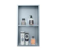 Baodiale Niche Murale de Douche, étagère encastrée en Acier Inoxydable avec Double Tablette, Installation sans carrelage, pour Le Rangement de Votre Salle de Bain