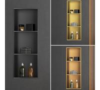 Baodiale Niche Murale de Douche étanche encastrée, étagère de Salle de Bain en Acier Inoxydable, Meuble Mural Anti-Rayures pour Salle de Bain et Salon