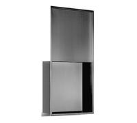 Baodiale Niche Murale de Salle de Bain Niche de Douche étanche étagère carrée encastrée en Acier Inoxydable brossé pour Salle de Bain Insert Mural pour shampoing et Produits
