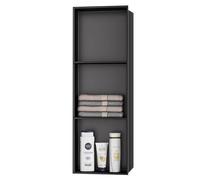 Baodiale Space-Saving LED Shower Niche, Matte Black 304 Stainless Steel Recessed Wall Niche, Flush-Mount Multi-Tier Storage for Small Bathroom, Apartment, Dorm & Studio