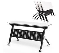 Baodiale Table de conférence Pliante Ensemble de Table de conférence avec roulettes Tables de réunion de Bureau Pliables Modernes Grande Conception rectangulaire pour salles de Formation Séminaires